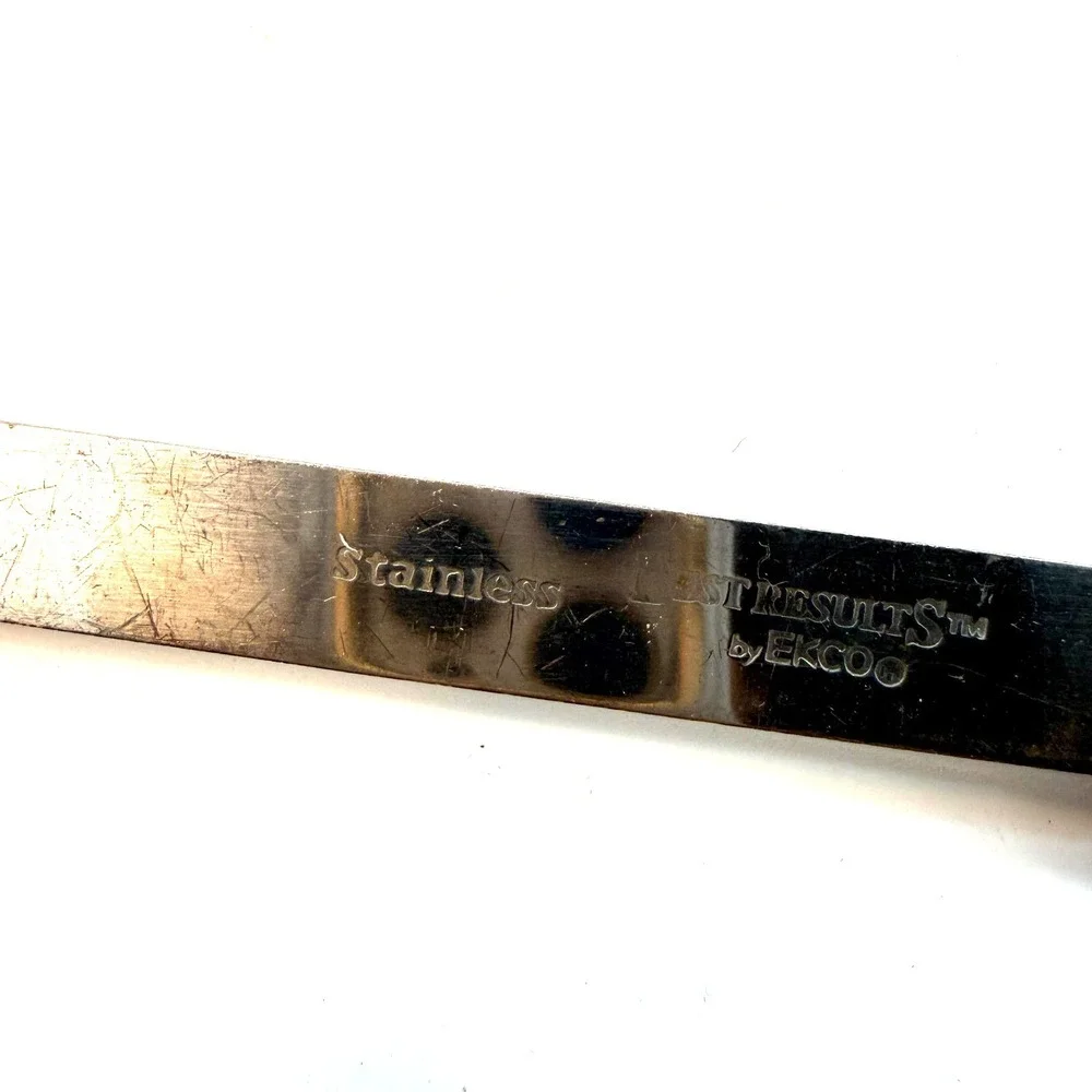 Vintage Ekco BEST RESULTS Stainless Steel Soup Ladle Black Handle Made‎ in USA
